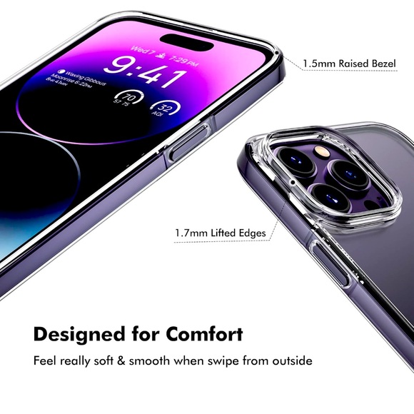 AASD iPhone 14 Pro Case Cover6.1”,Glass Screen Protector, Camera lens Protector - Picture 4 of 7